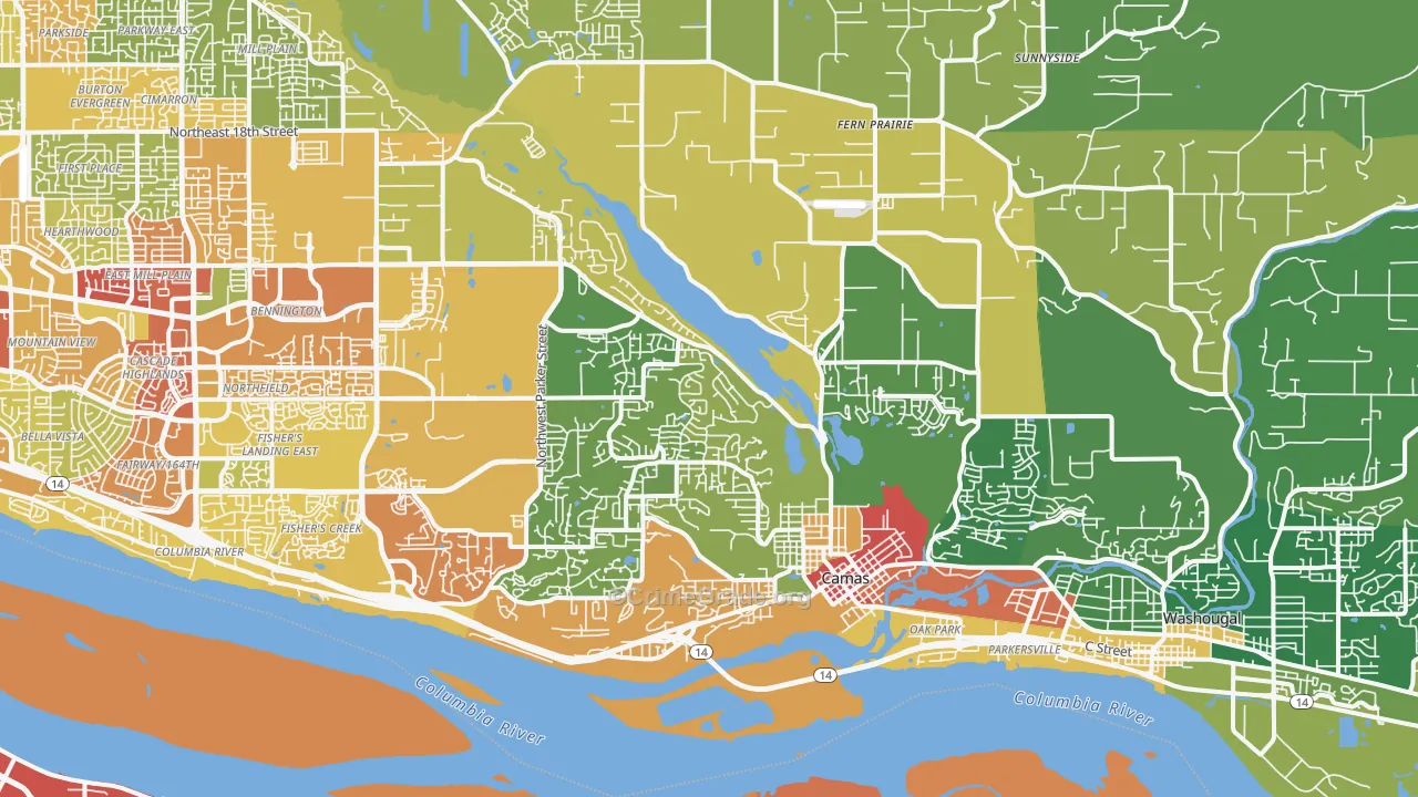 98607, WA Map of Drug-Related Crime Rates