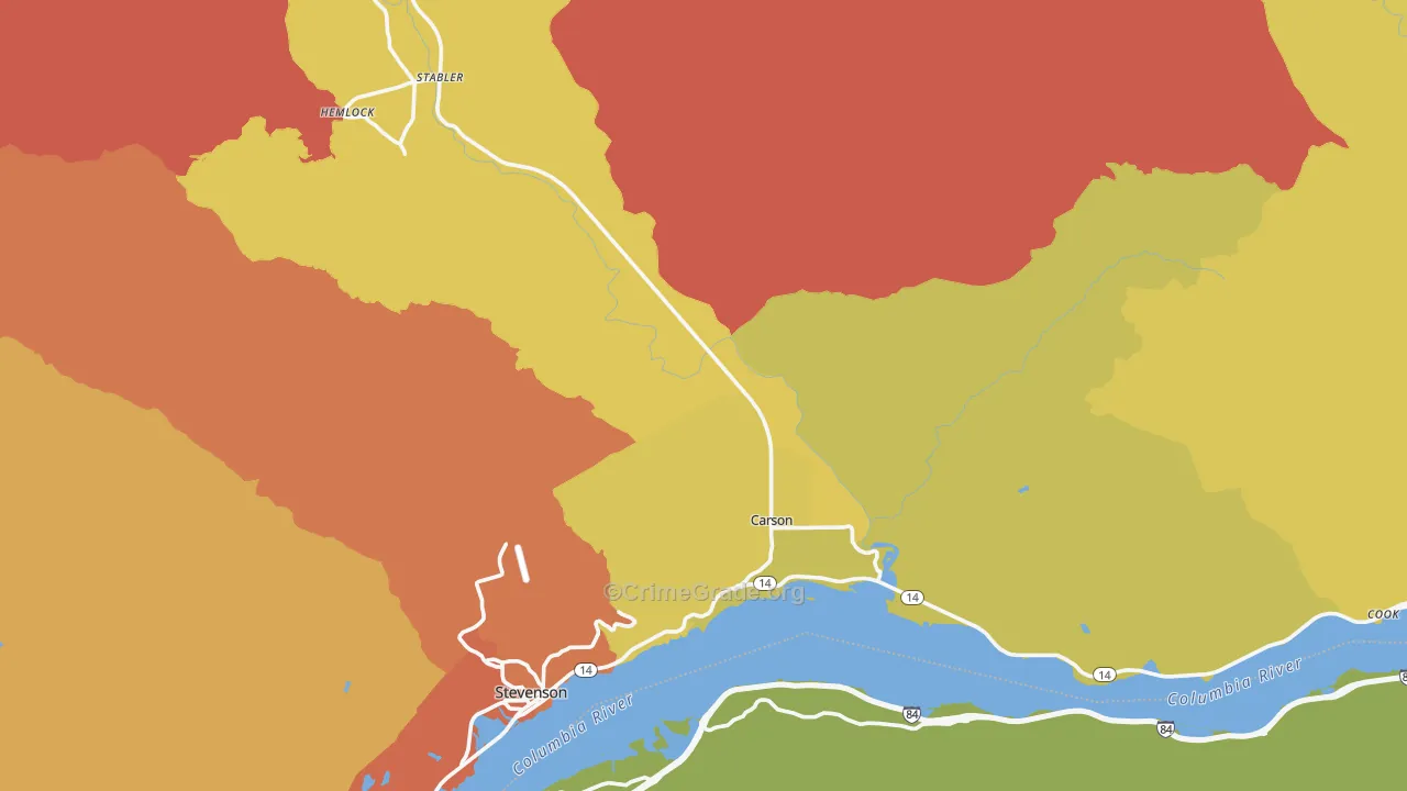 98610, WA Map of Drug-Related Crime Rates