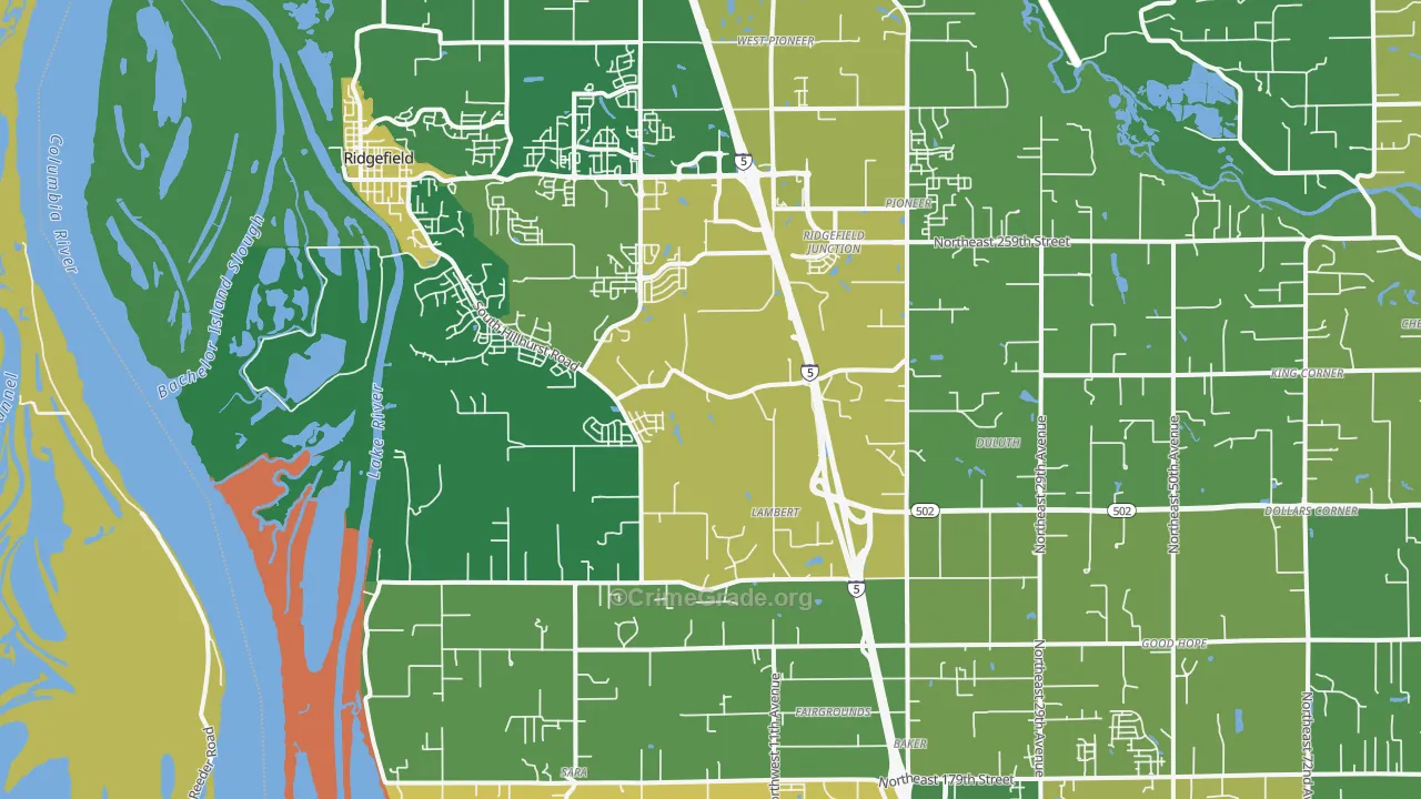 98642, WA Map of Drug-Related Crime Rates