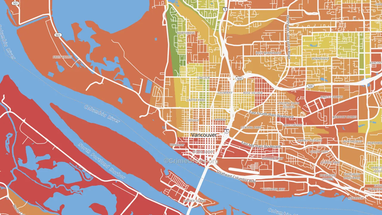 98660, WA Map of Drug-Related Crime Rates