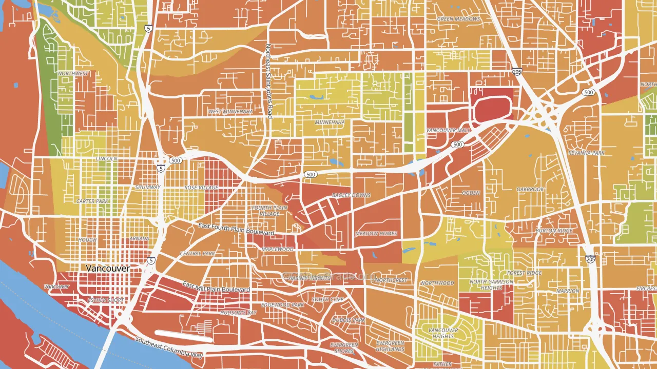 98661, WA Map of Drug-Related Crime Rates