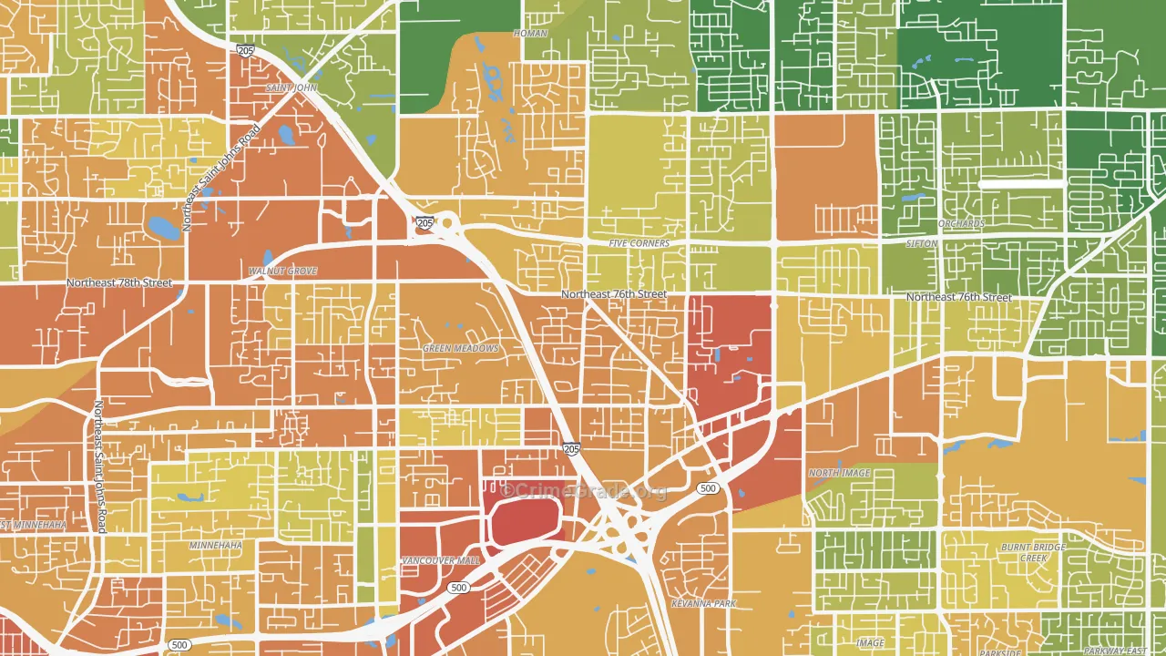 98662, WA Map of Drug-Related Crime Rates