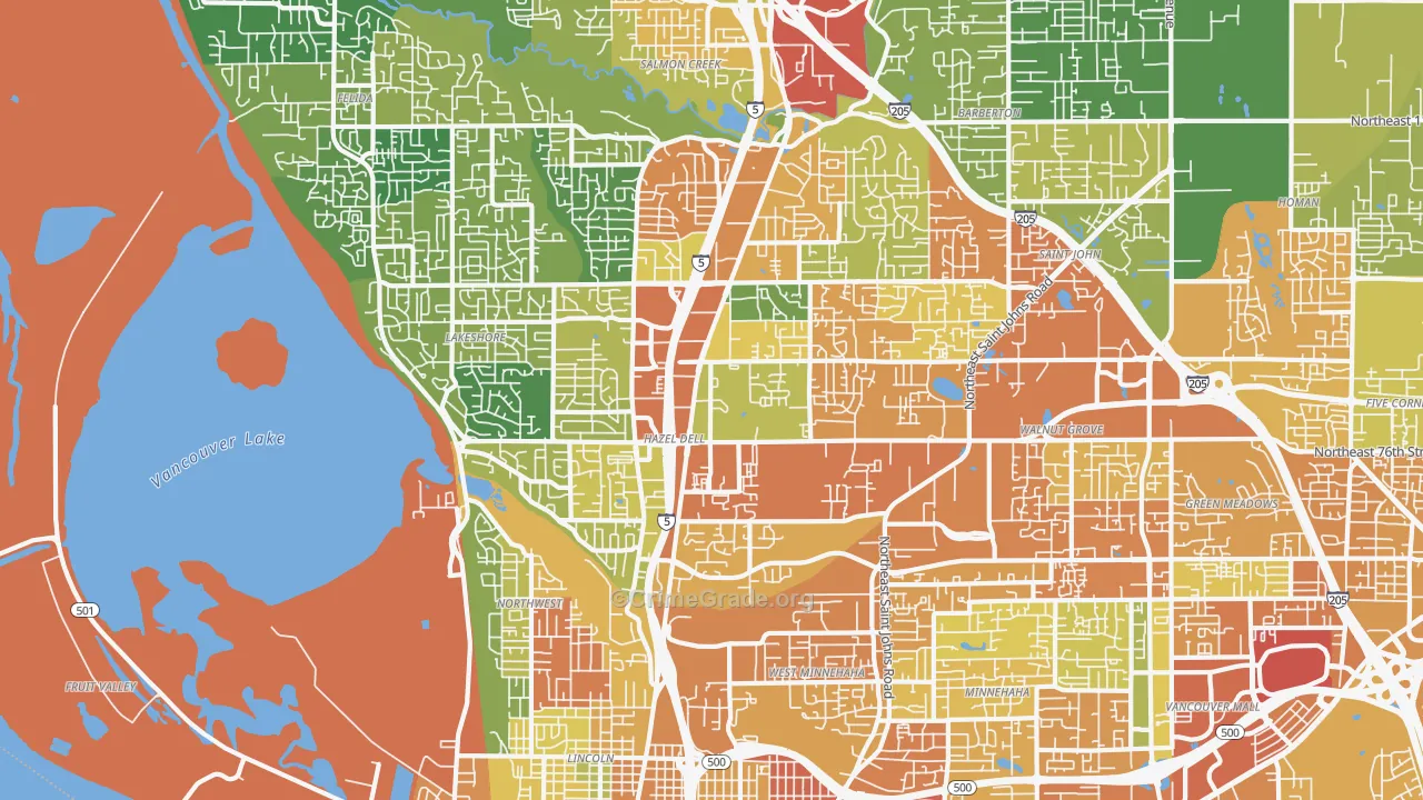 98665, WA Map of Drug-Related Crime Rates