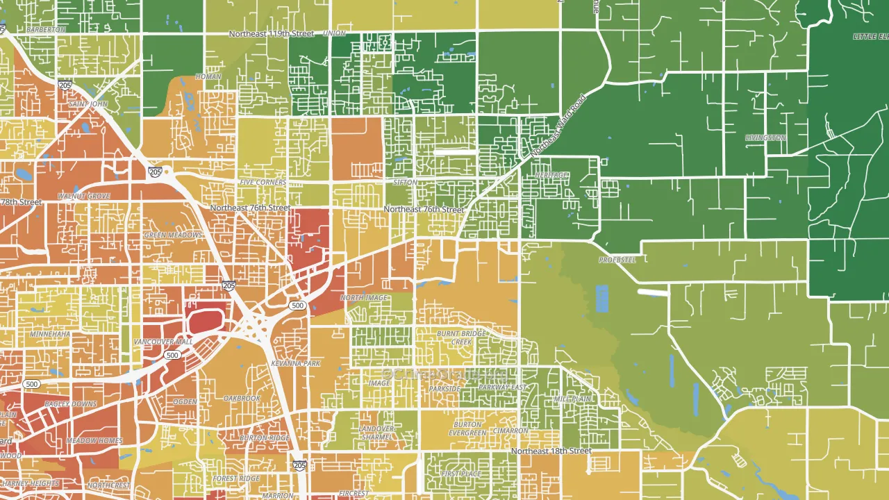 98682, WA Map of Drug-Related Crime Rates