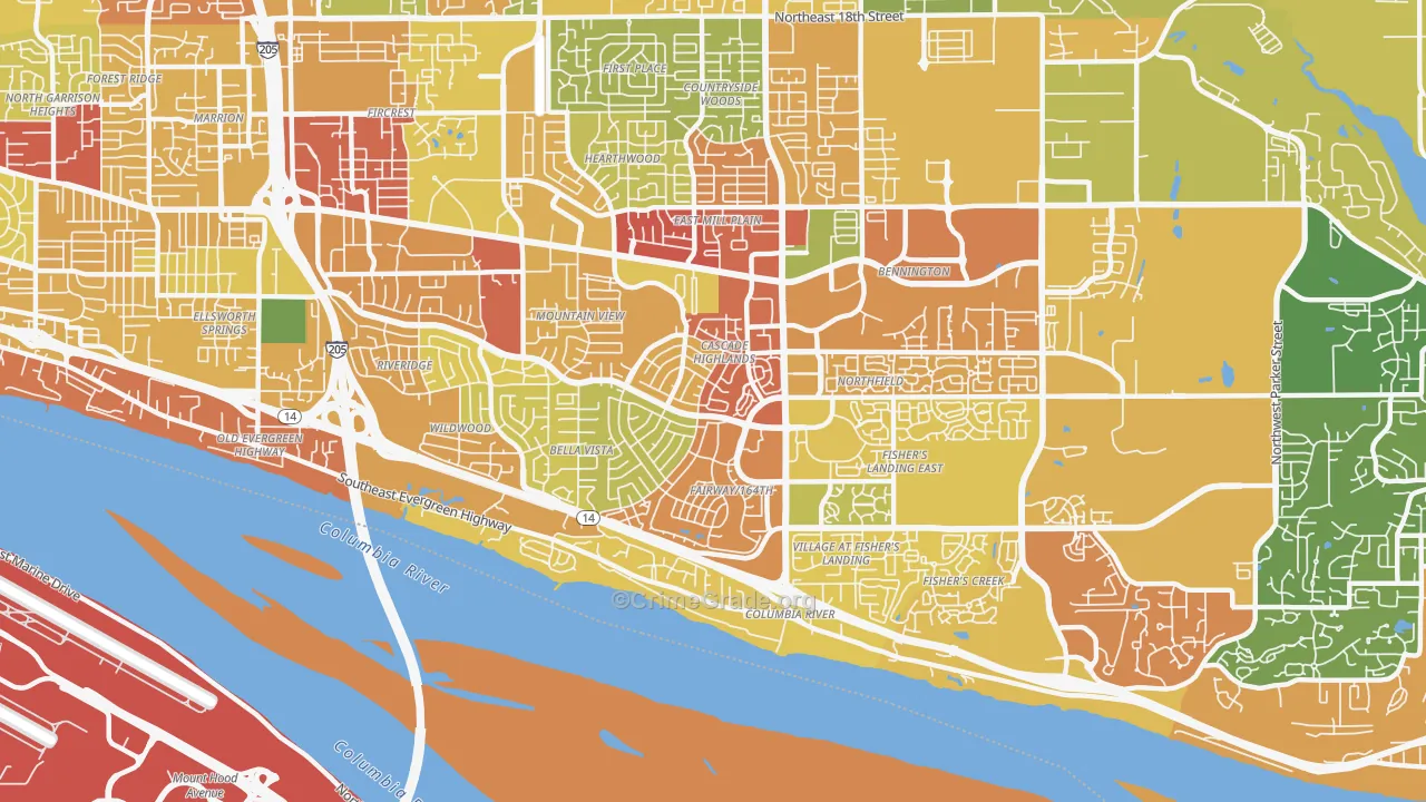98683, WA Map of Drug-Related Crime Rates