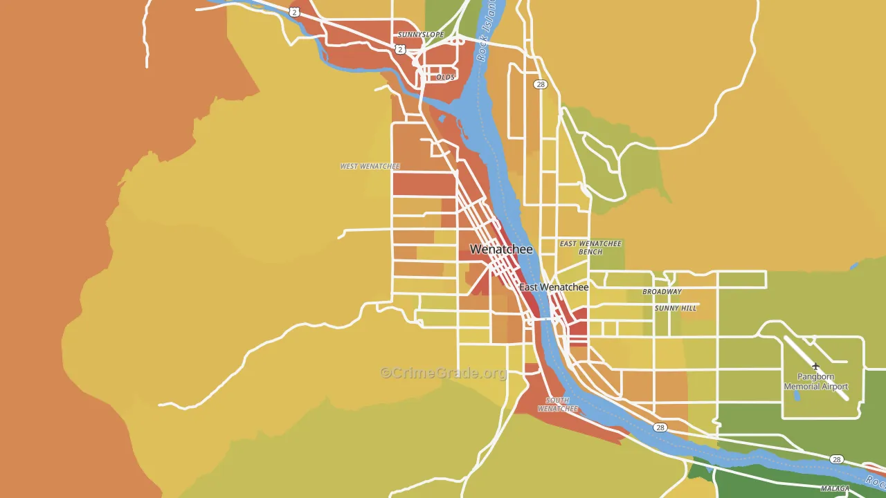 98801, WA Map of Drug-Related Crime Rates