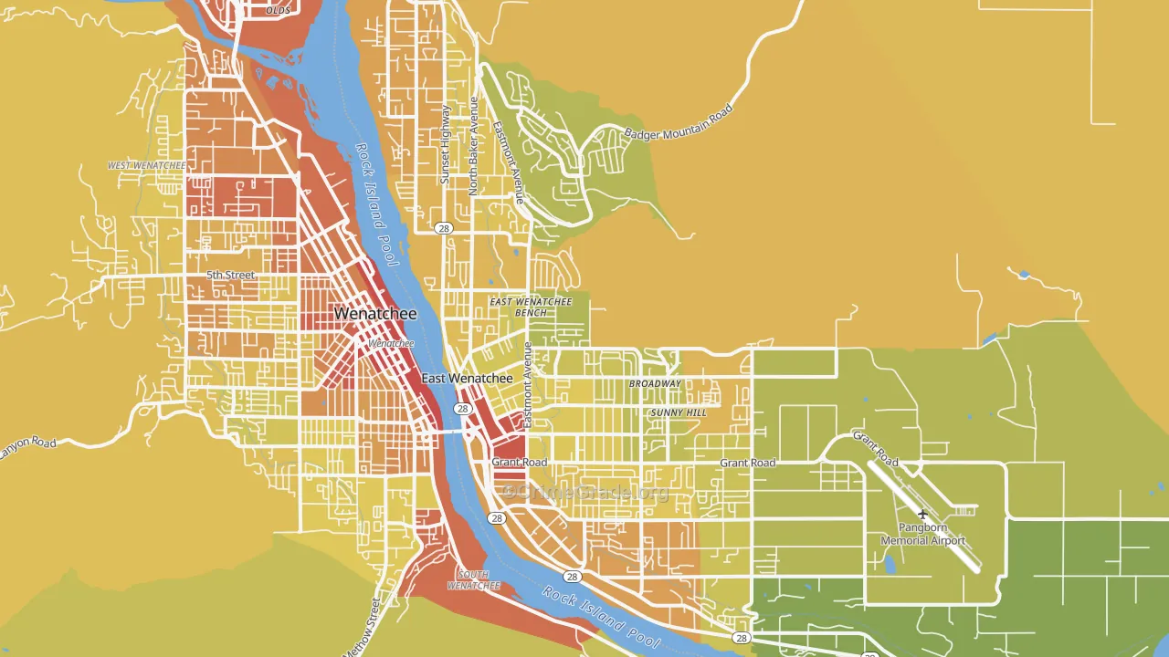 98802, WA Map of Drug-Related Crime Rates