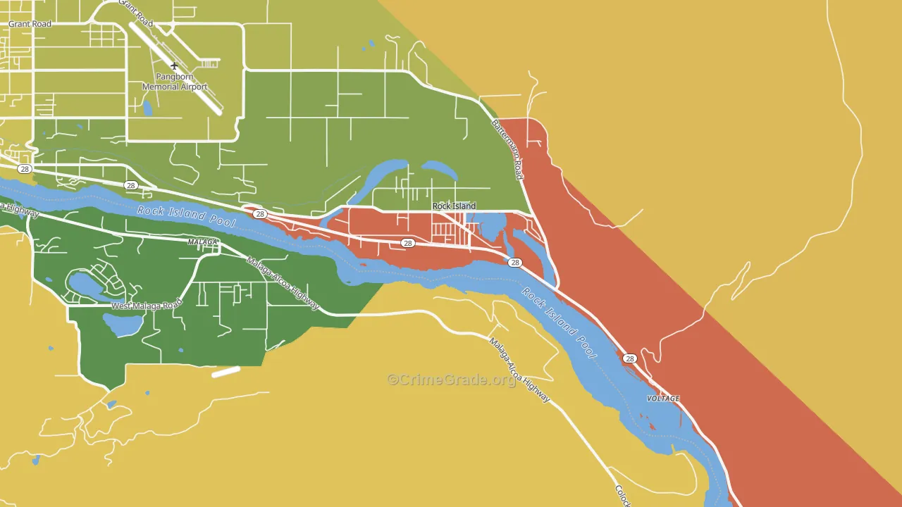 98850, WA Map of Drug-Related Crime Rates