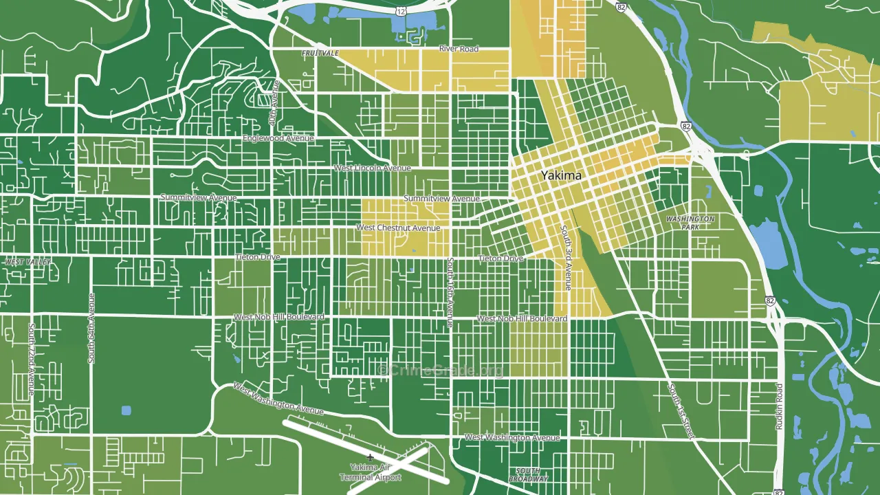 98902, WA Map of Drug-Related Crime Rates