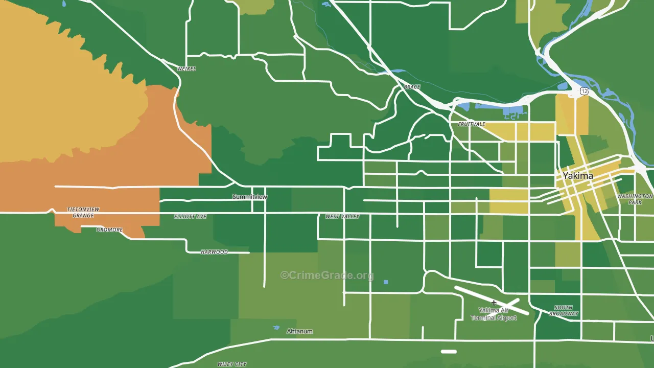 98908, WA Map of Drug-Related Crime Rates