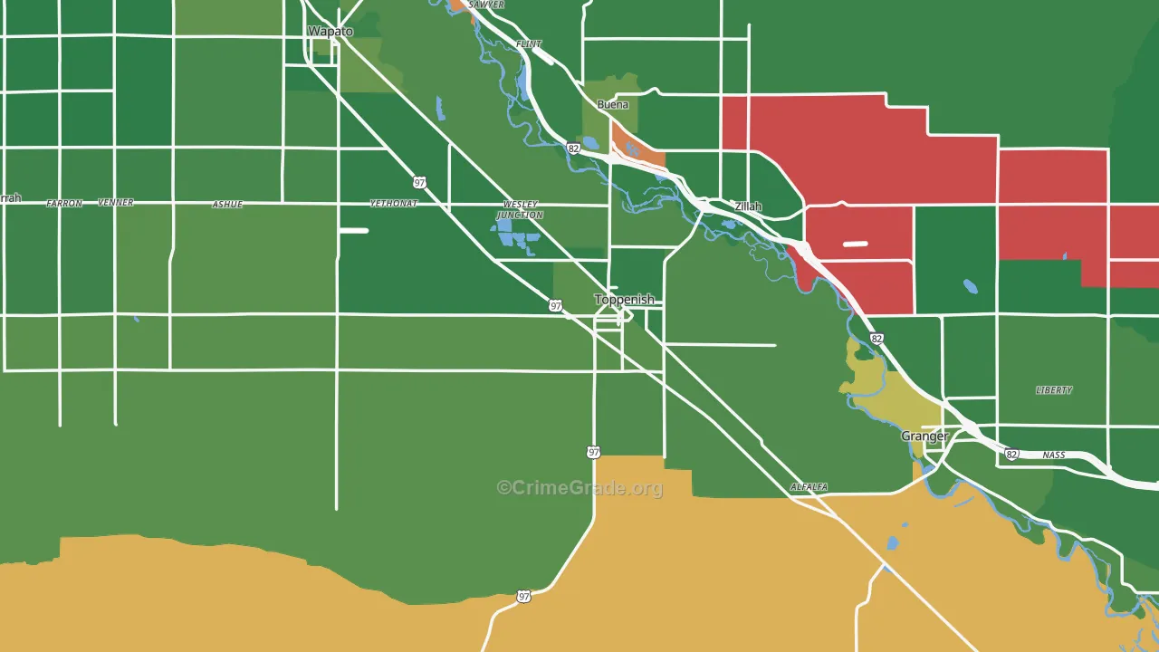 98948, WA Map of Drug-Related Crime Rates