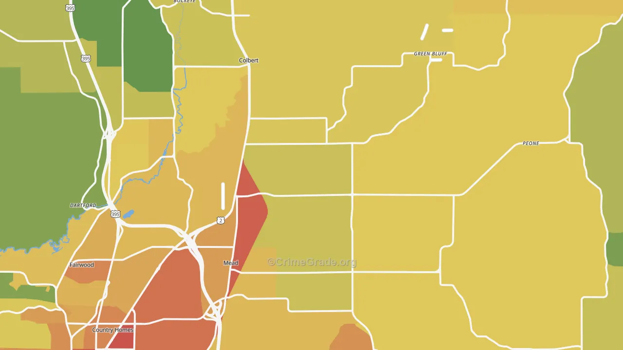 99021, WA Map of Drug-Related Crime Rates