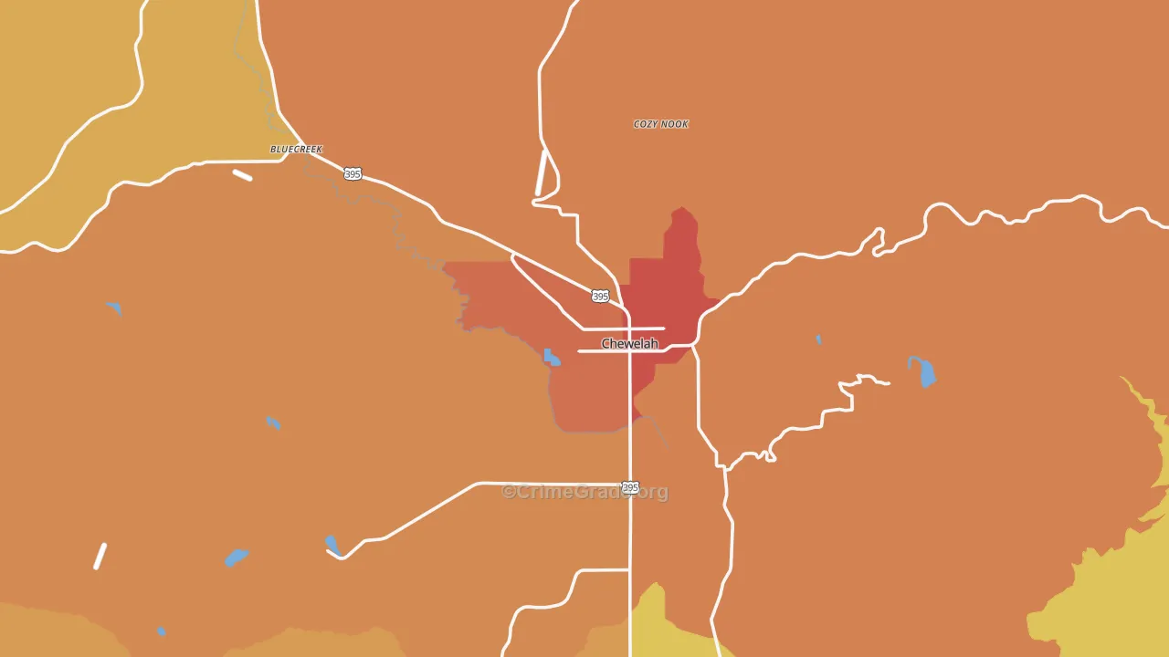 99109, WA Map of Drug-Related Crime Rates