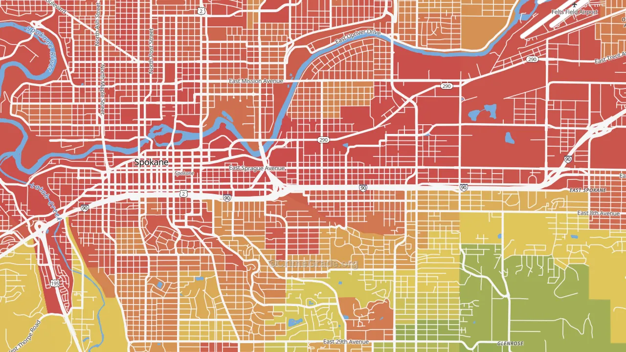 99202, WA Map of Drug-Related Crime Rates
