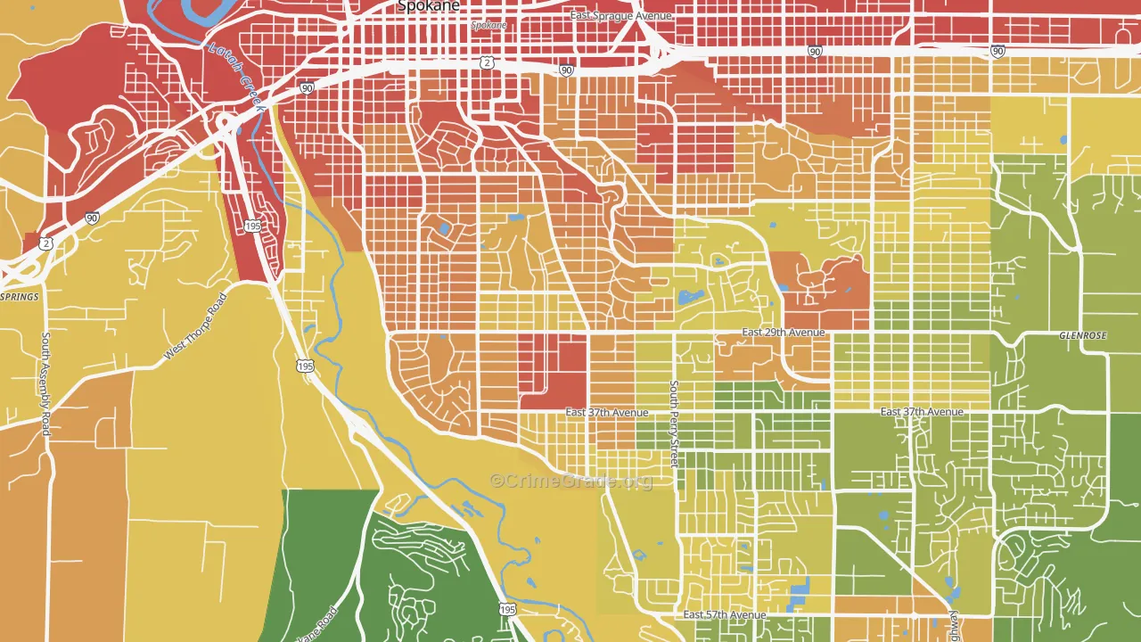 99203, WA Map of Drug-Related Crime Rates