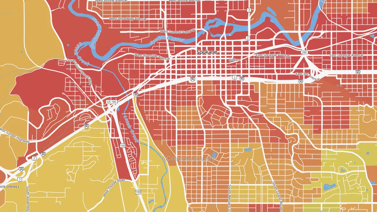 99204, WA Map of Drug-Related Crime Rates