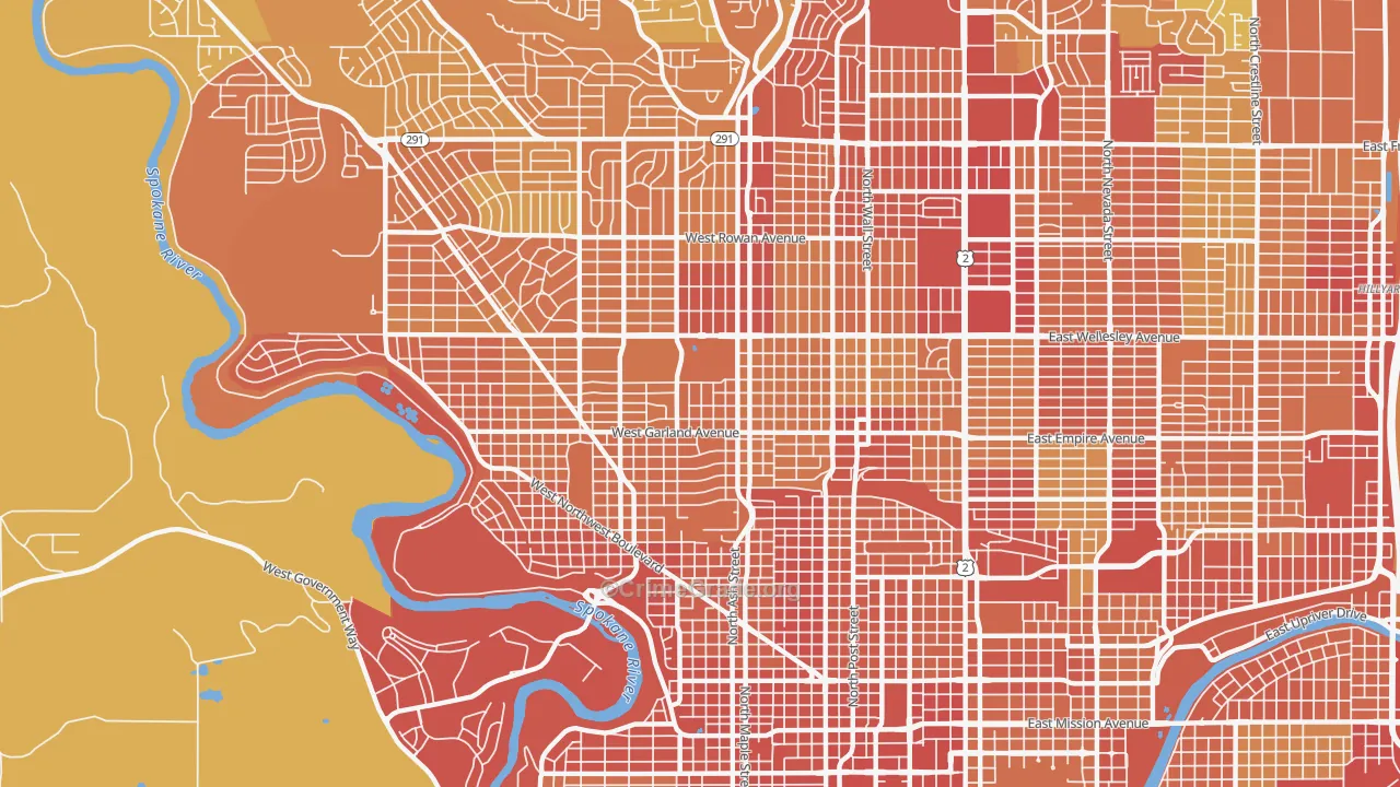 99205, WA Map of Drug-Related Crime Rates
