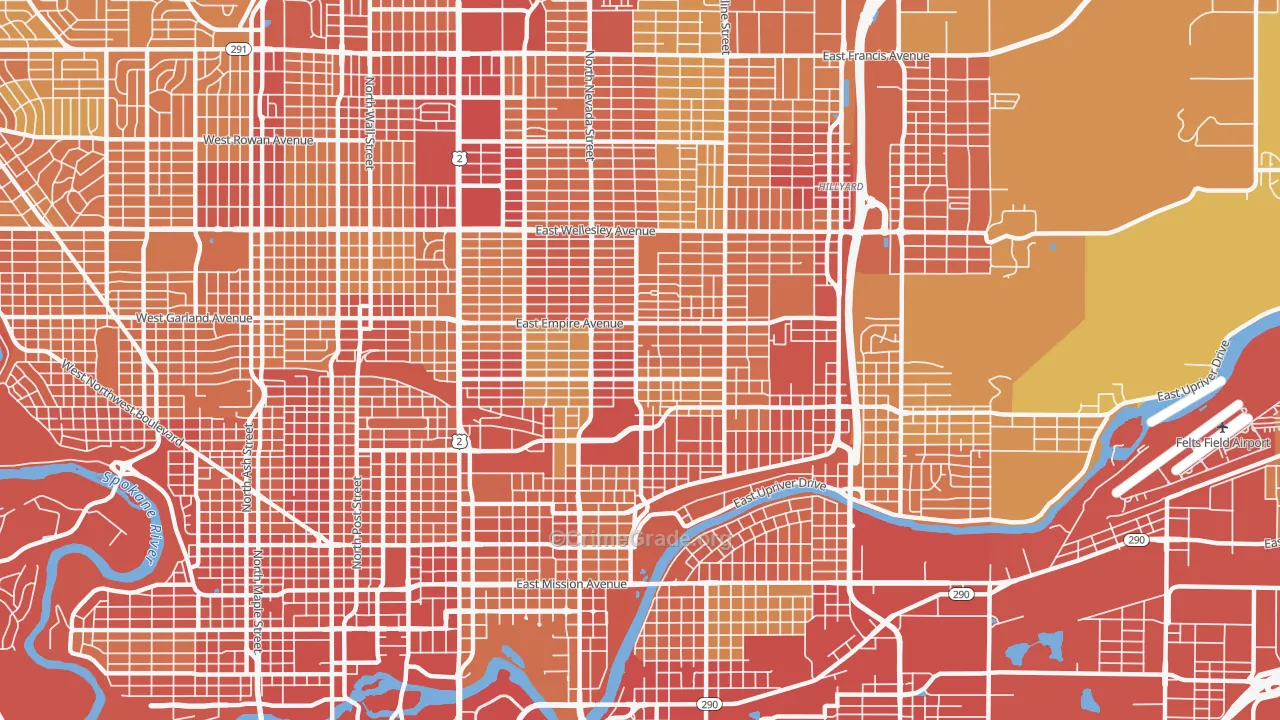 99207, WA Map of Drug-Related Crime Rates