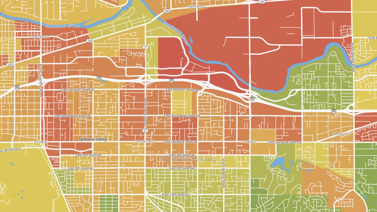 99216, WA Map of Drug-Related Crime Rates