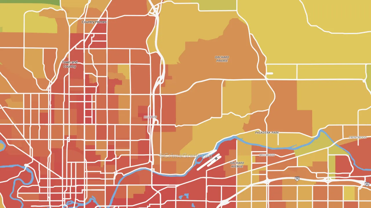 99217, WA Map of Drug-Related Crime Rates
