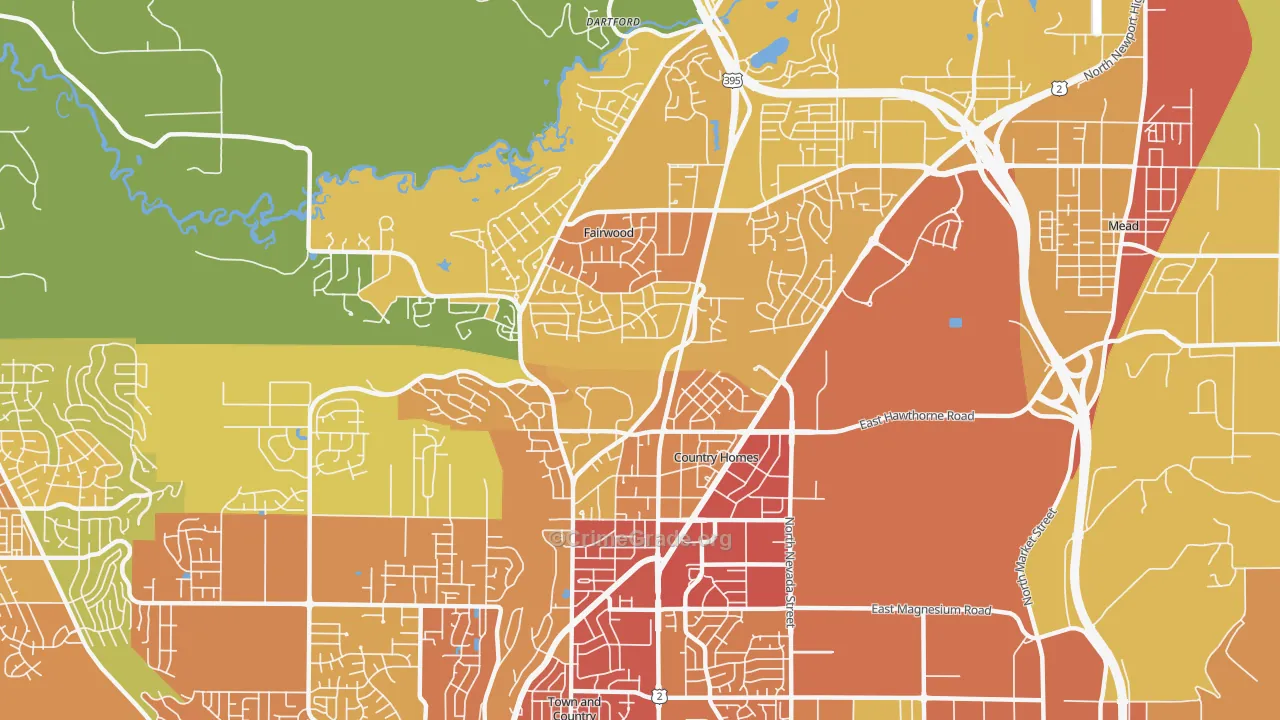 99218, WA Map of Drug-Related Crime Rates
