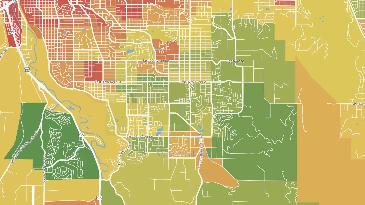 99223, WA Map of Drug-Related Crime Rates