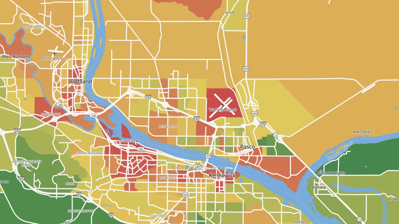 99301, WA Map of Drug-Related Crime Rates