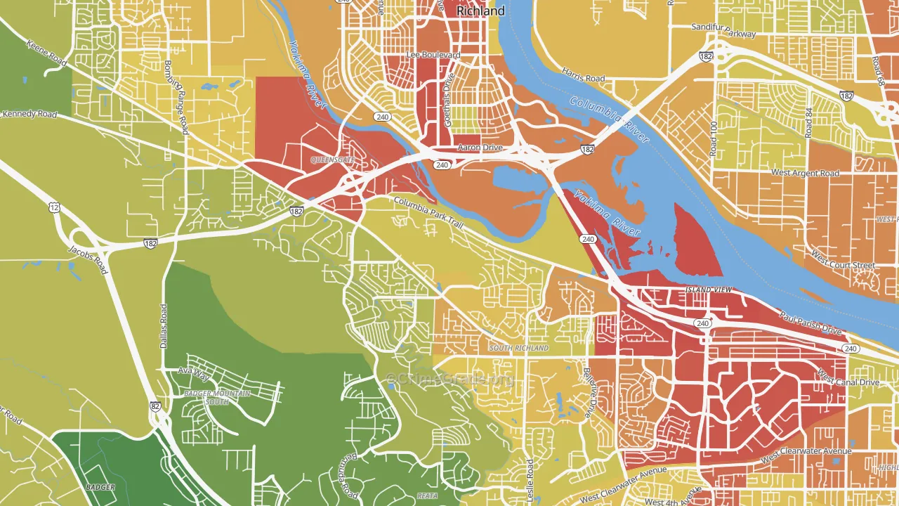 99352, WA Map of Drug-Related Crime Rates