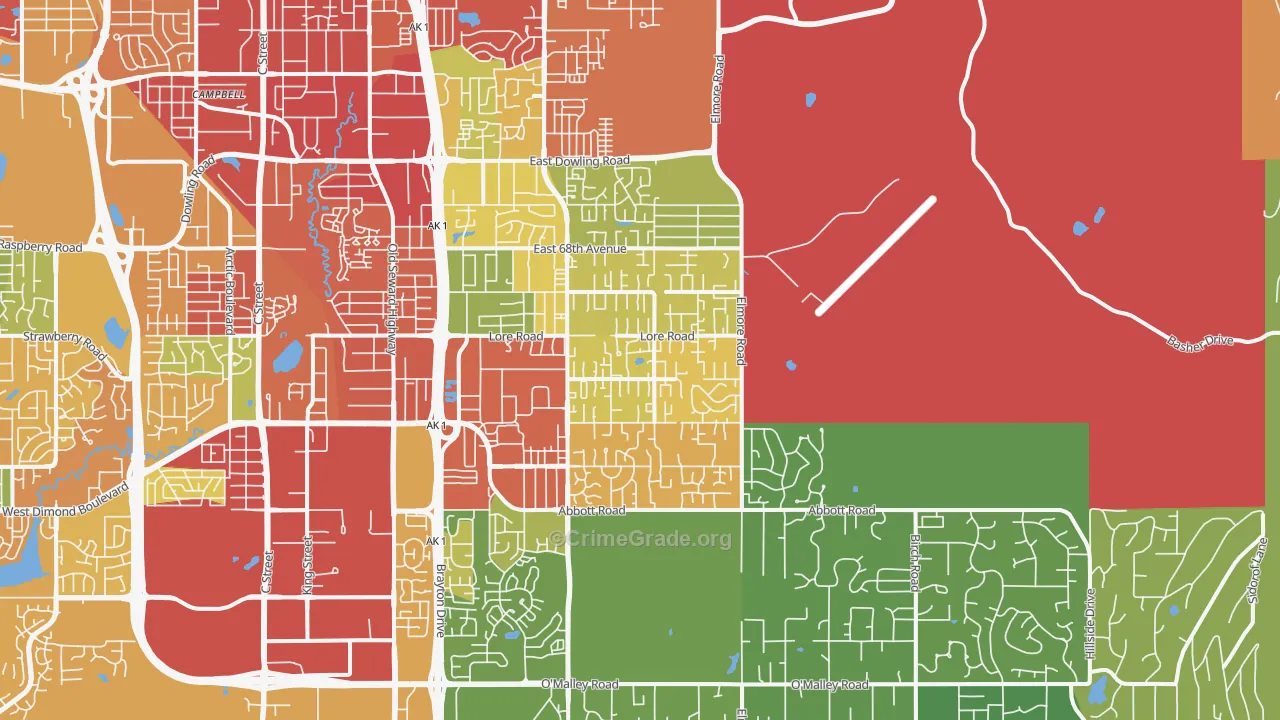 99507, AK Map of Drug-Related Crime Rates