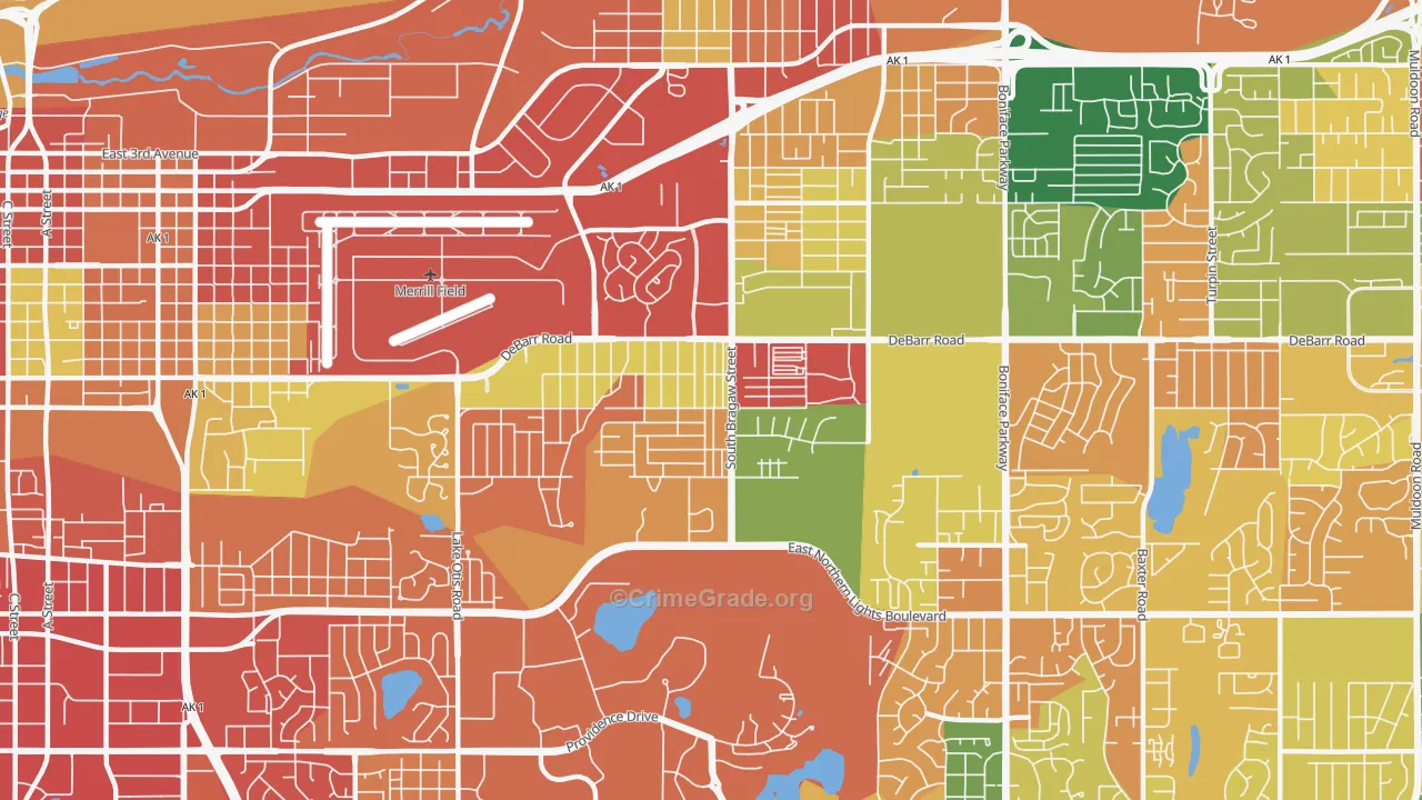 99508, AK Map of Drug-Related Crime Rates