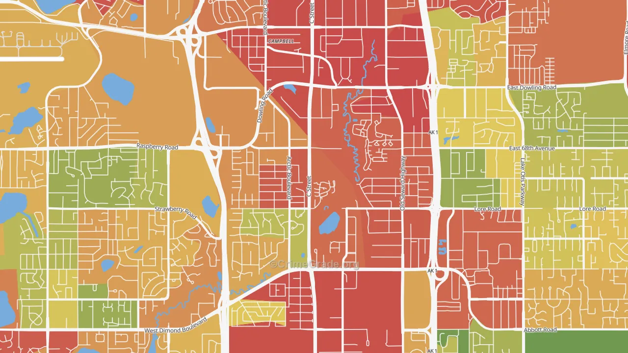 99518, AK Map of Drug-Related Crime Rates