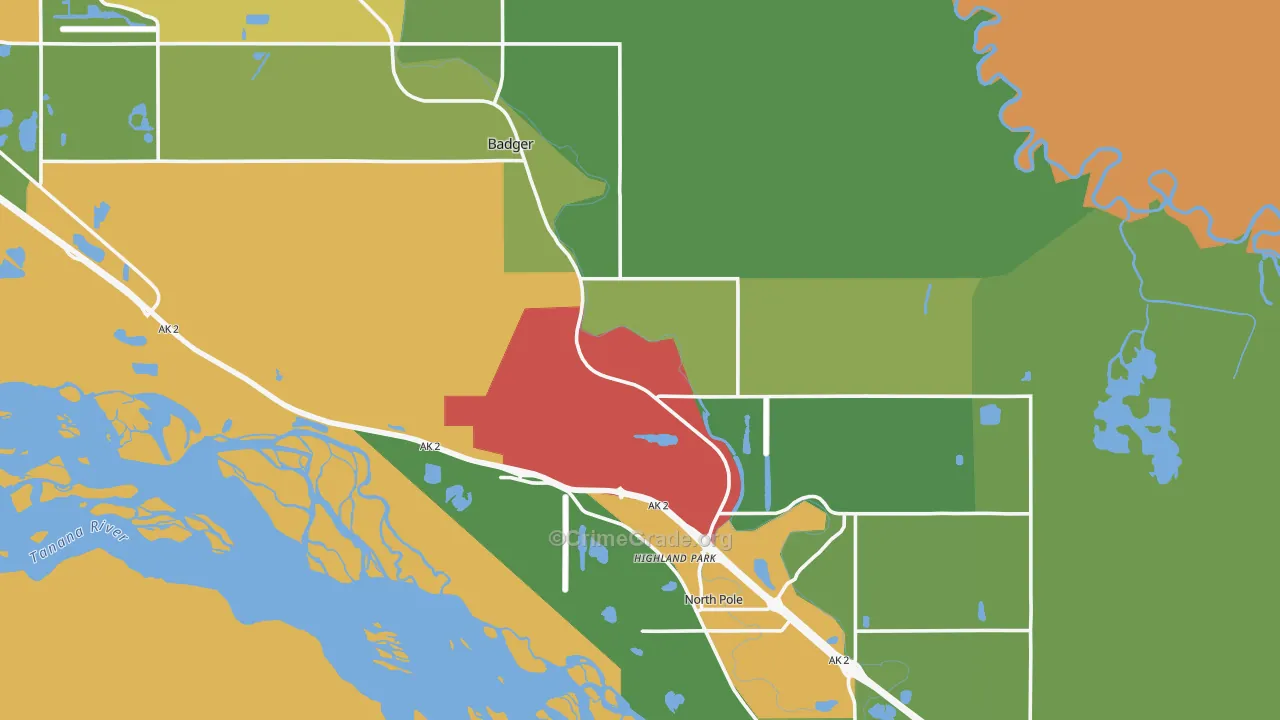 99705, AK Map of Drug-Related Crime Rates