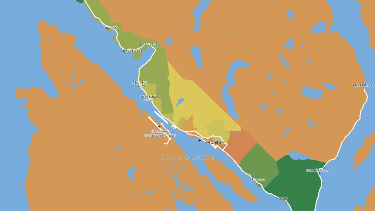 99901, AK Map of Drug-Related Crime Rates