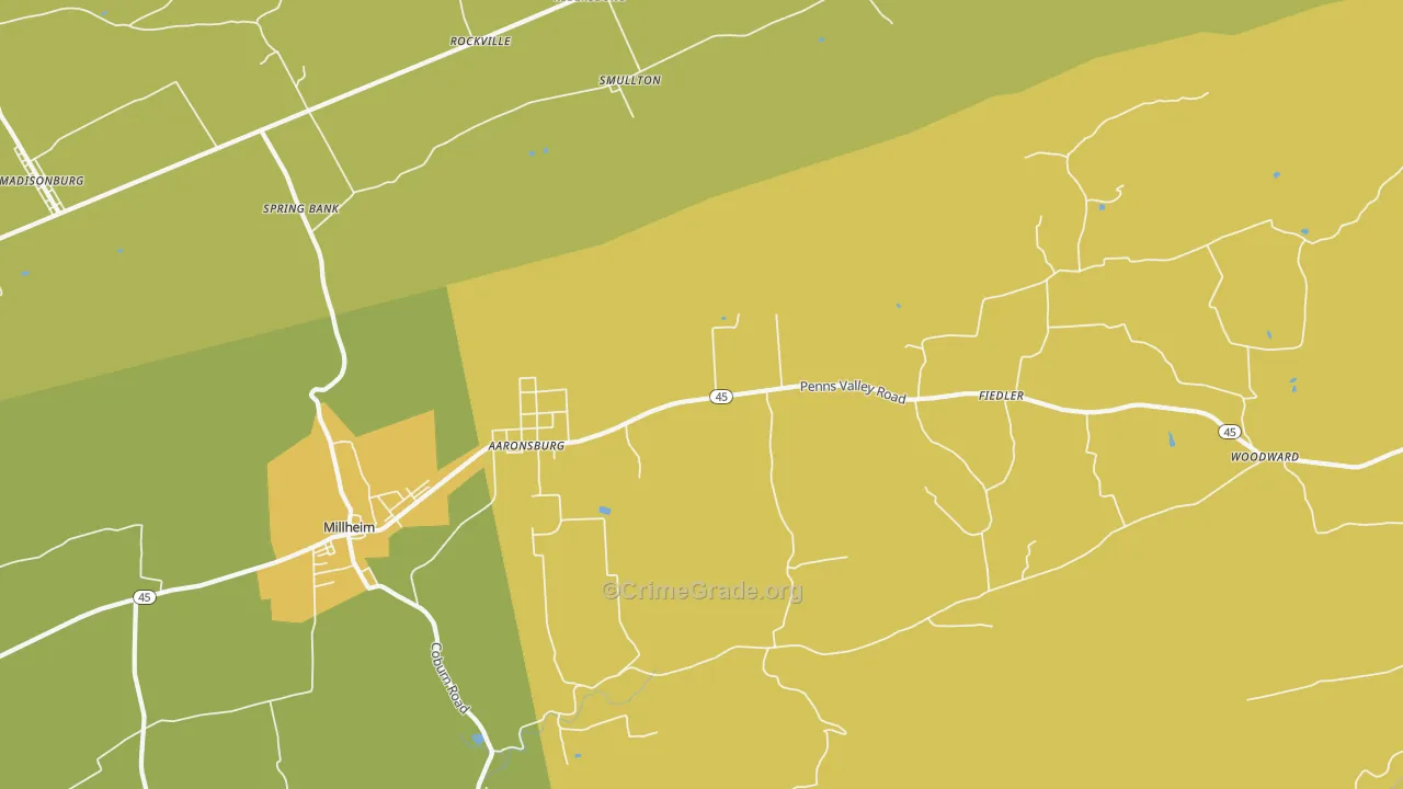 Aaronsburg, PA Map of Drug-Related Crime Rates