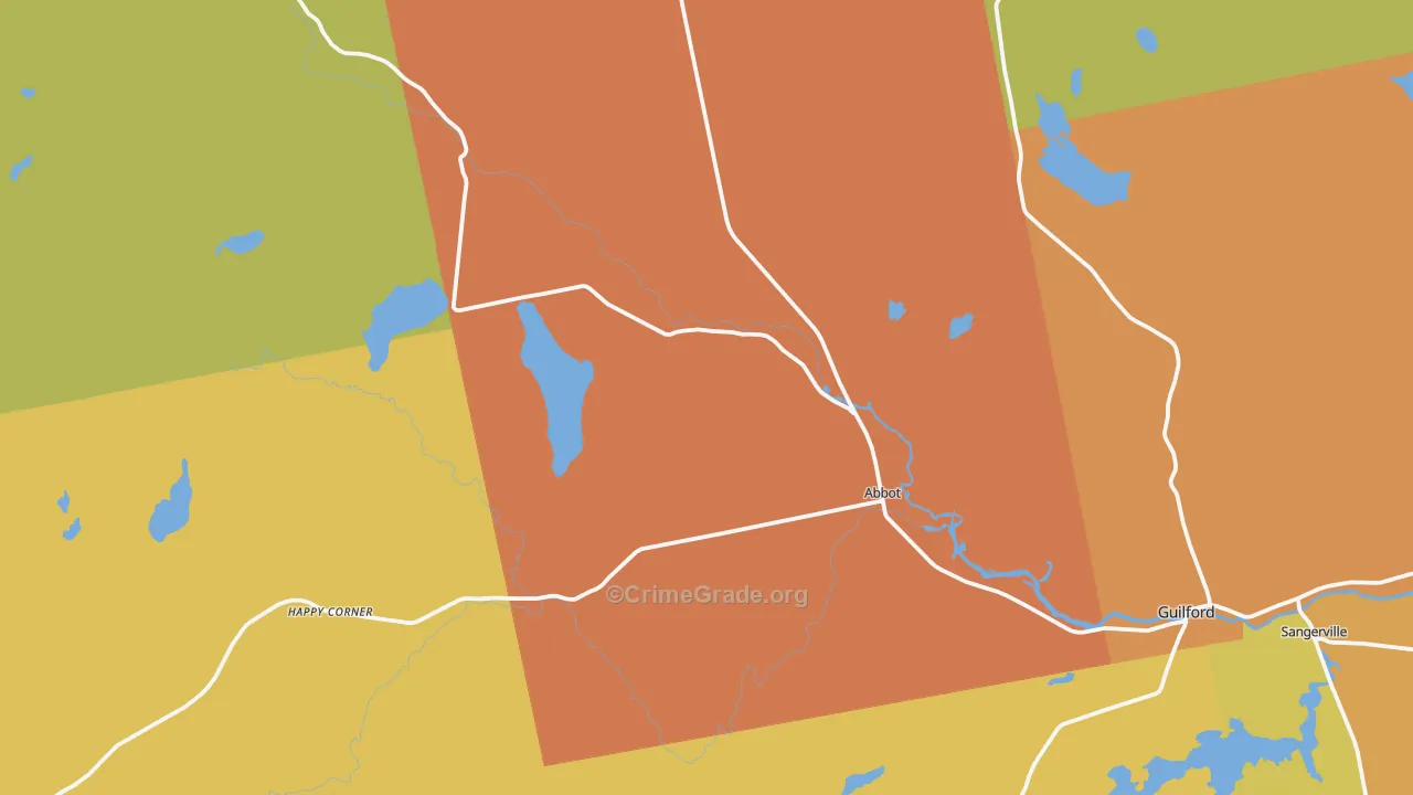 Abbot, ME Map of Drug-Related Crime Rates