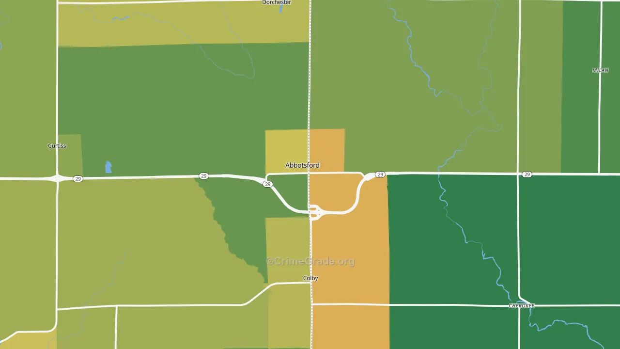 Abbotsford, WI Map of Drug-Related Crime Rates