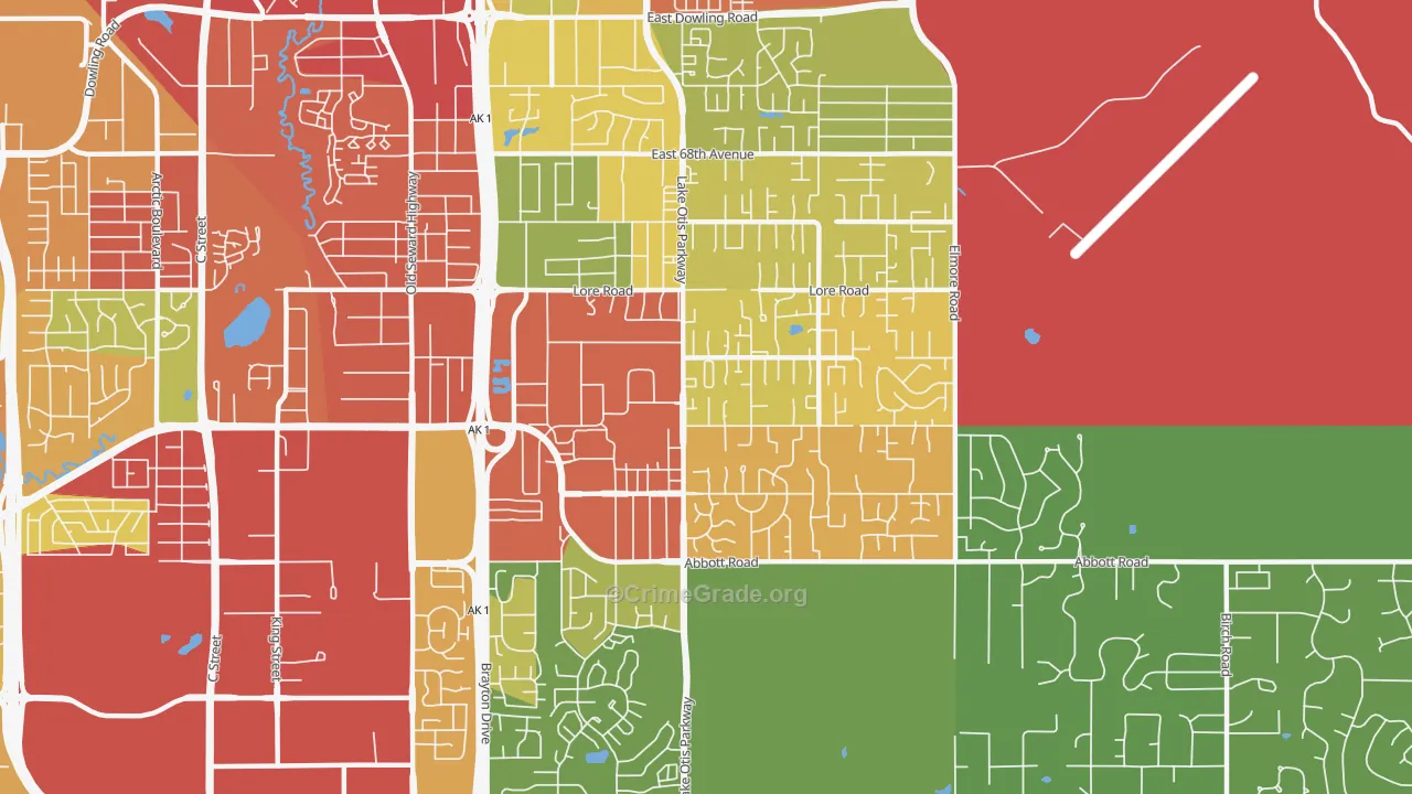 Abbott Loop, Anchorage, AK Map of Drug-Related Crime Rates