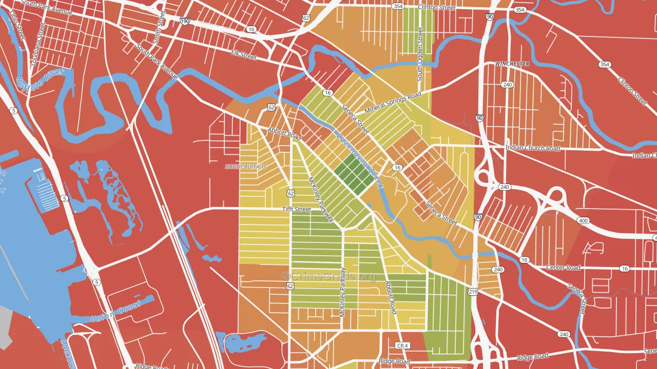 Abbott McKinley, Buffalo, NY Map of Drug-Related Crime Rates
