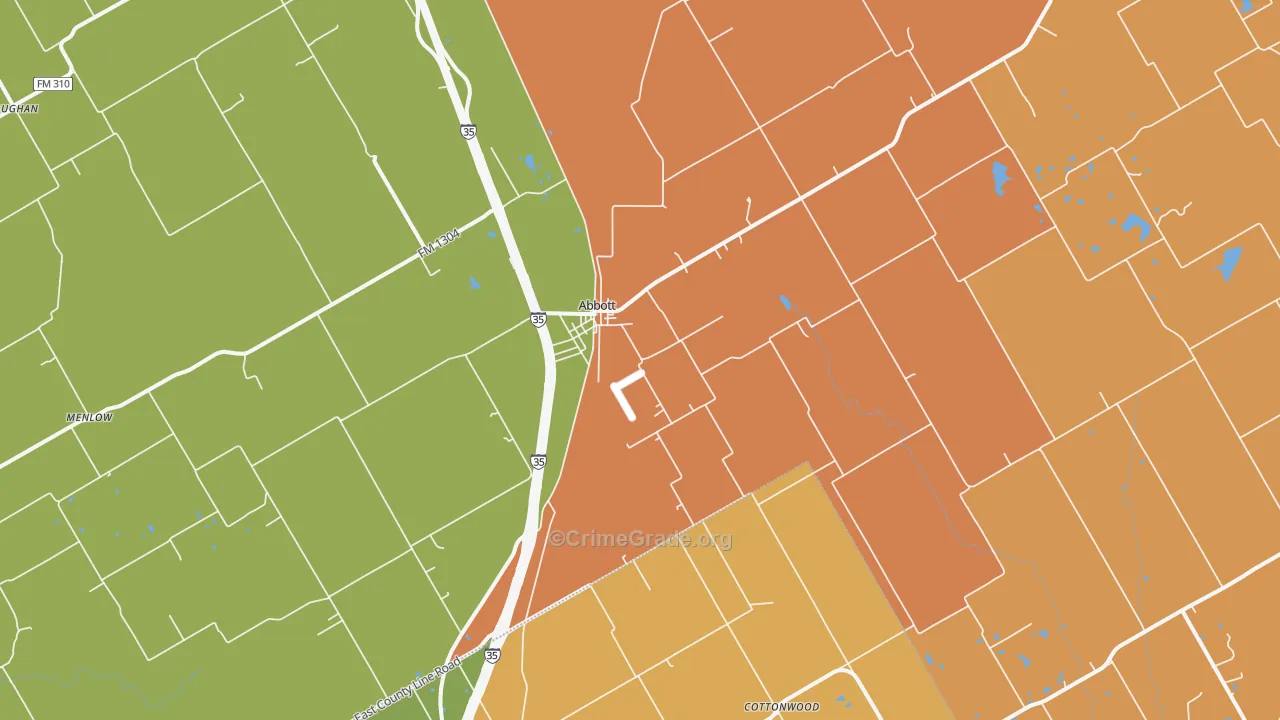 Abbott, TX Map of Drug-Related Crime Rates