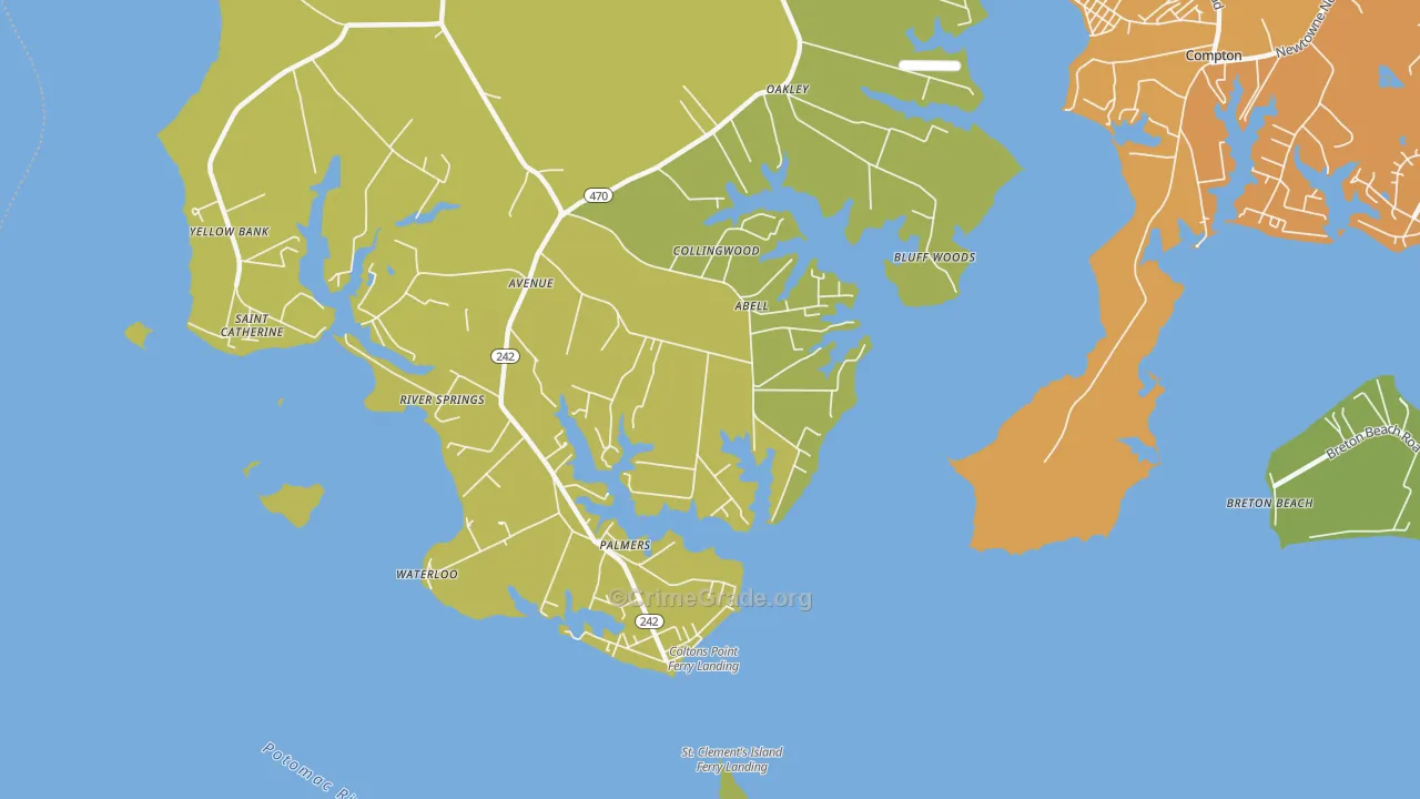 Abell, MD Map of Drug-Related Crime Rates