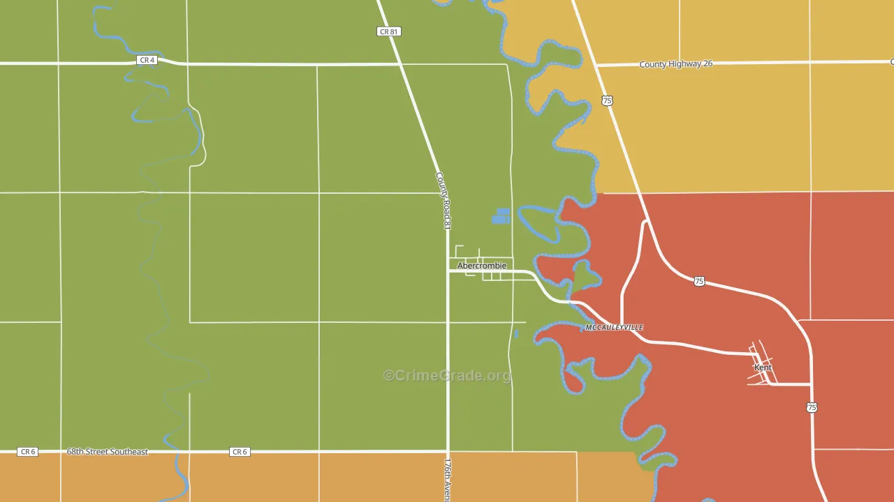 Abercrombie, ND Map of Drug-Related Crime Rates