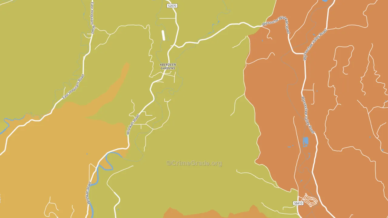 Aberdeen Gardens, WA Map of Drug-Related Crime Rates