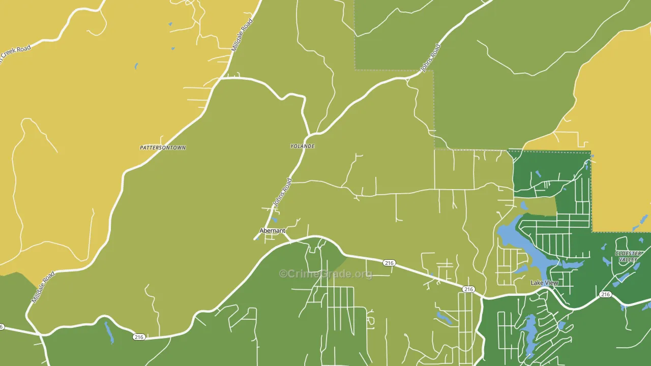 Abernant, AL Map of Drug-Related Crime Rates