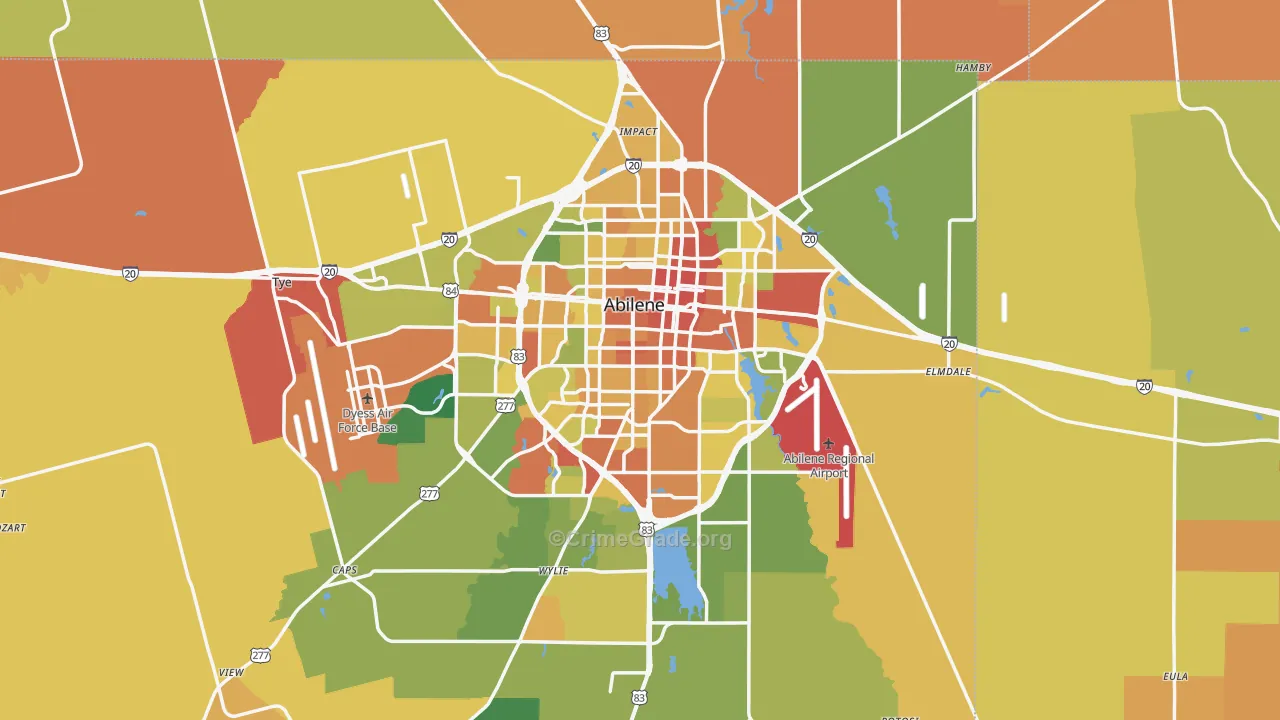 Abilene, TX Map of Drug-Related Crime Rates