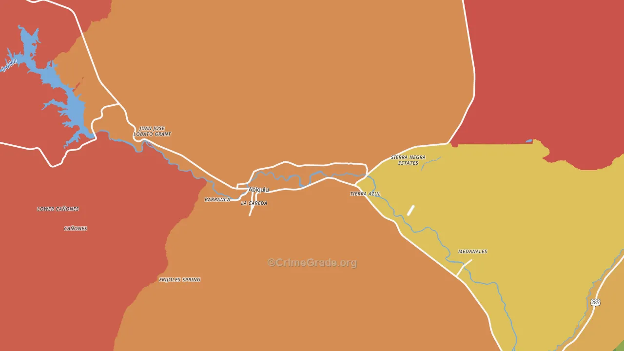 Abiquiu, NM Map of Drug-Related Crime Rates