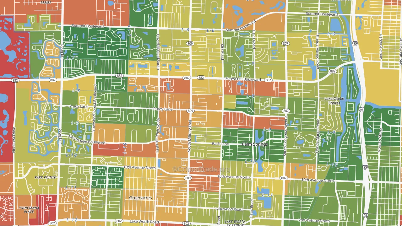 Acacia Villas, FL Map of Drug-Related Crime Rates