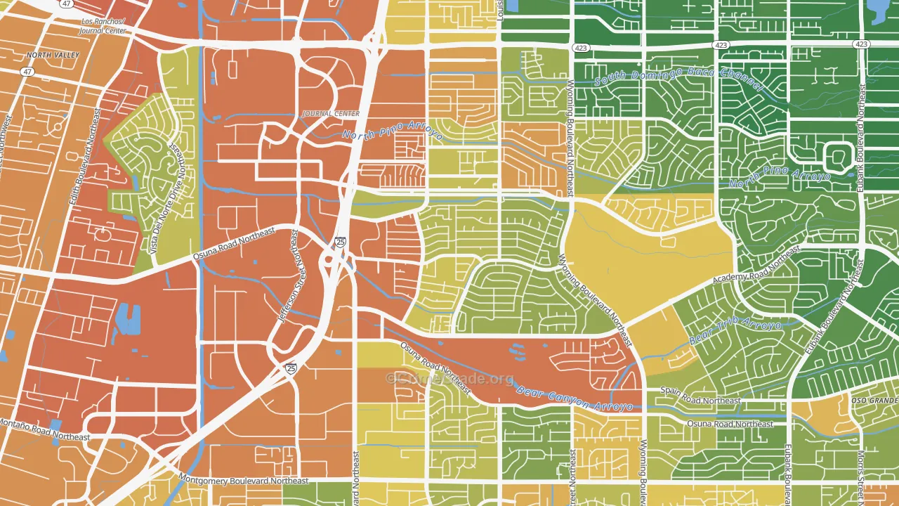 Academy Acres North, Albuquerque, NM Map of Drug-Related Crime Rates