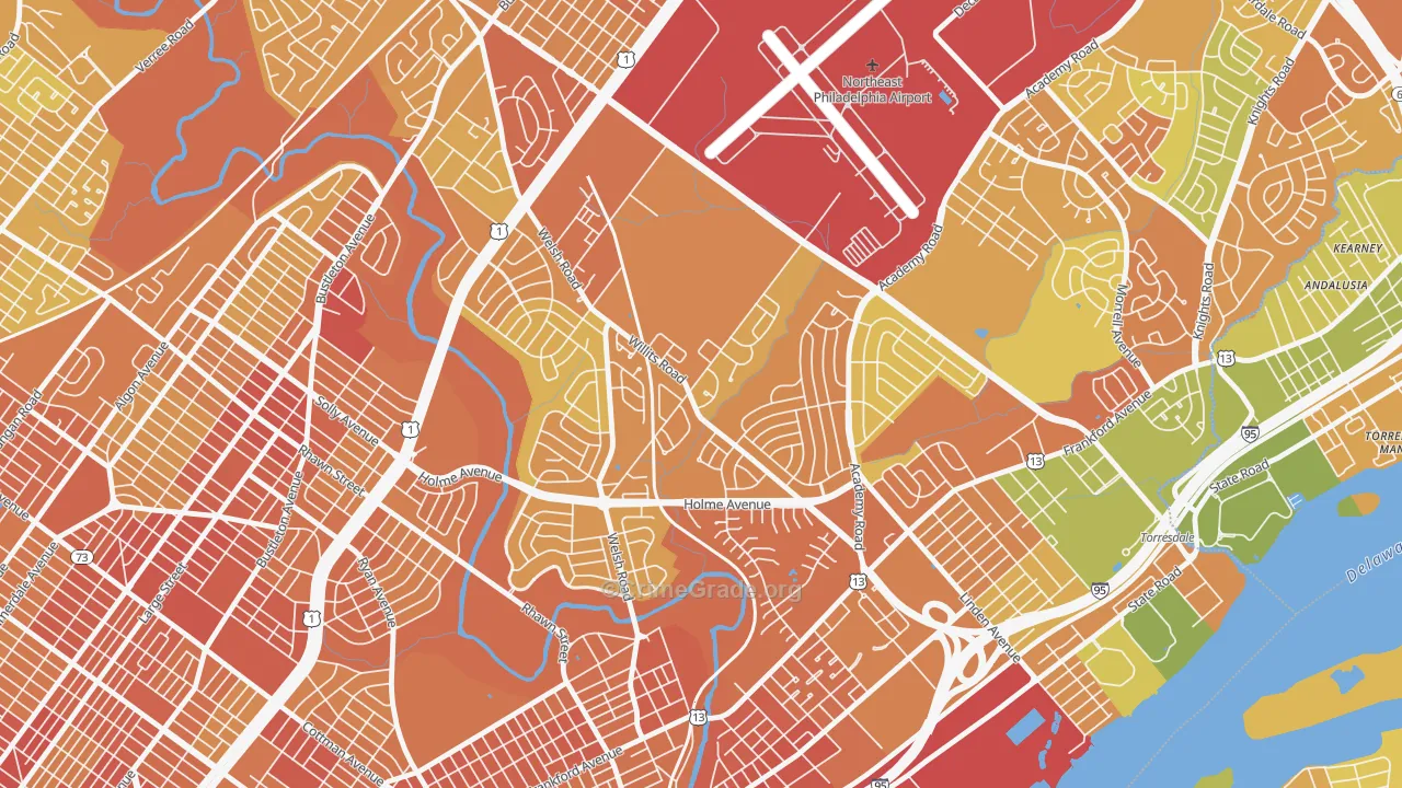 Academy Gardens, Philadelphia, PA Map of Drug-Related Crime Rates