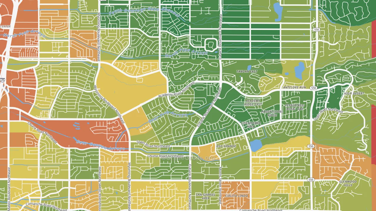 Academy Hills Park, Albuquerque, NM Map of Drug-Related Crime Rates