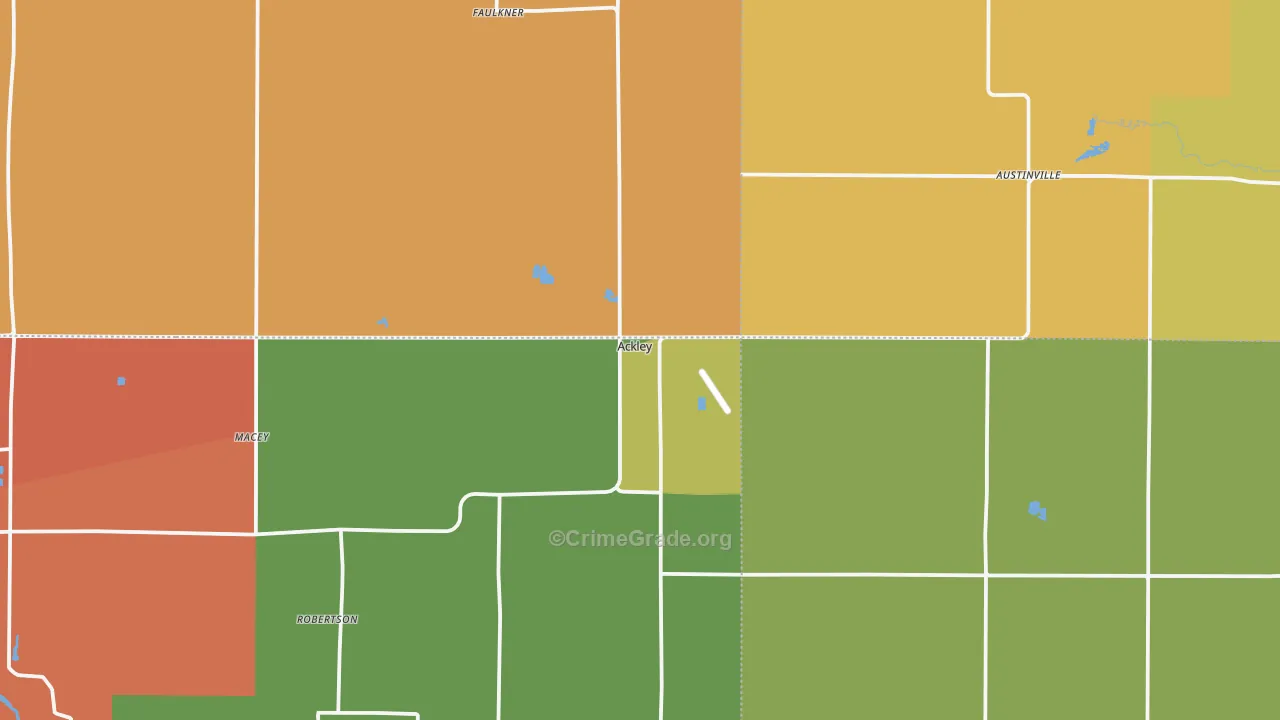 Ackley, IA Map of Drug-Related Crime Rates